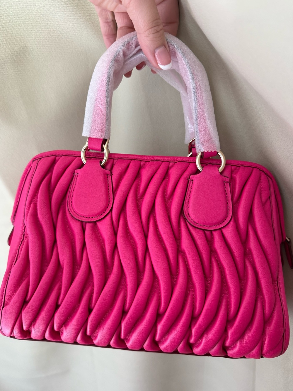 NWOT COACH hot pink mini nolita satchel in gathered leather - Picture 2 of 6